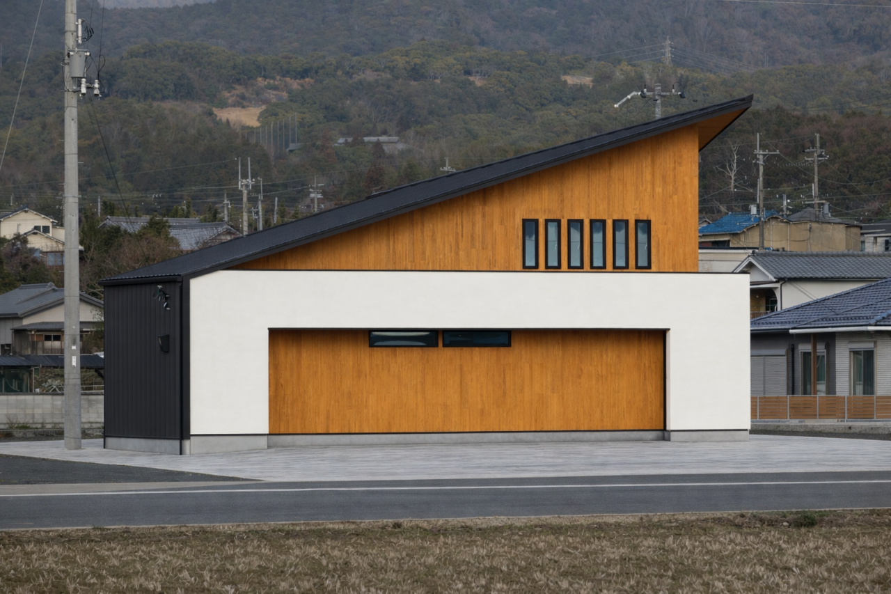 鋭美の家 三角屋根の半平屋外観デザイン